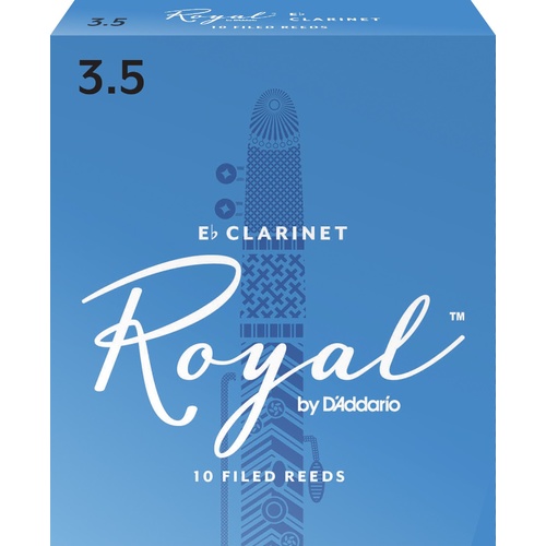 Rico Royal Bb Clarinet Reeds, Strength 3.5, 10-pack