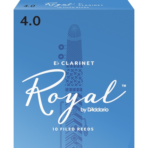 Rico Royal Bb Clarinet Reeds, Strength 4.0, 10-pack