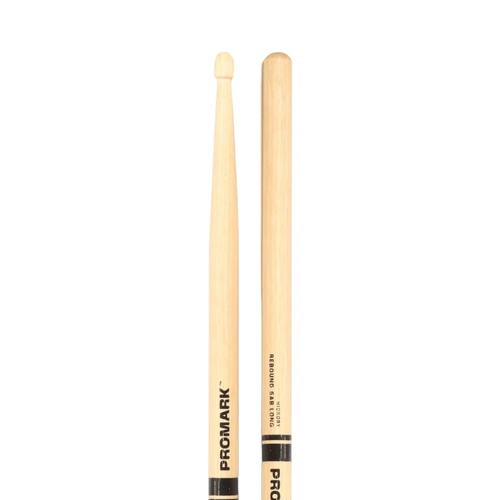 ProMark Rebound 5AB Long Hickory Drumsticks with Acorn Tip - 16.5" Length, .580" Diameter, Wood Tip, Pair