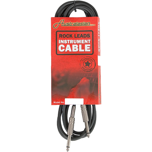 AUSTRALASIAN 25 Foot Guitar Lead / Instrument Cable Black