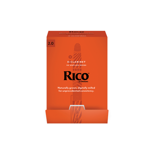 Rico BB Clarinet 2.0 Reeds, 50 Pack