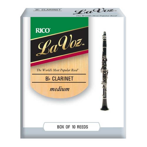 La Voz Bb Clarinet Reeds, Strength Medium, 10-pack
