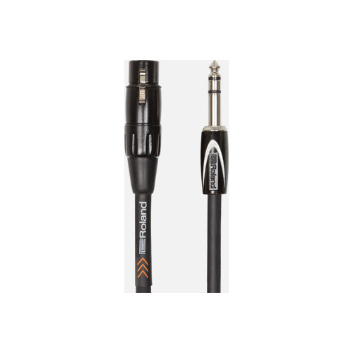 ROLAND RCC-10-TRXF 10ft TRS to XLRF Balanced Interconnect Cable - Professional Black Series Audio Cable