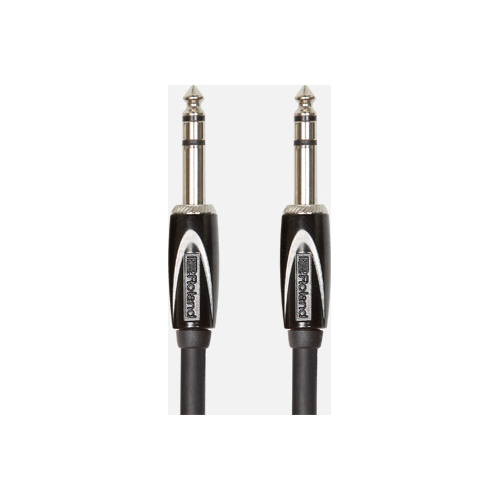 ROLAND RCC-5-TRTR - 5ft TRS to TRS Interconnect Stereo Cable - Professional Black Series, Oxygen-Free Copper Core