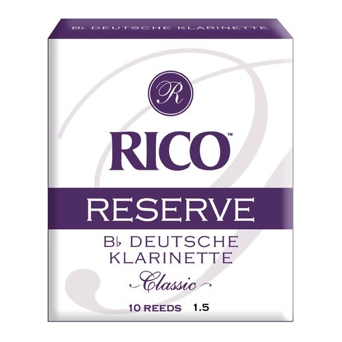 Rico Reserve Classic German Bb Clarinet Reeds, Strength 1.5, 10-pack
