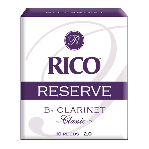Rico Reserve Classic Bb Clarinet Reeds, Strength 2.0, 10-pack