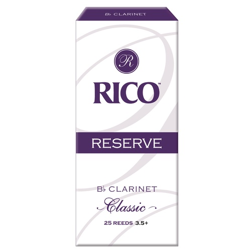 Rico Reserve Classic Bb Clarinet Reeds, Strength 3.5+, 25-pack