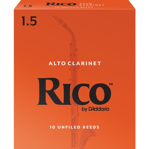 Rico by D'Addario Alto Clarinet Reeds, Strength 1.5, 10-pack