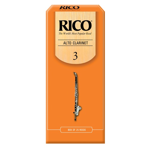 Rico Alto Clarinet Reeds, Strength 3.0, 25-pack