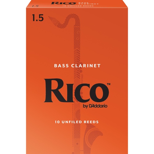 Rico Bass Clarinet Reeds, Strength 1.5, 10-pack