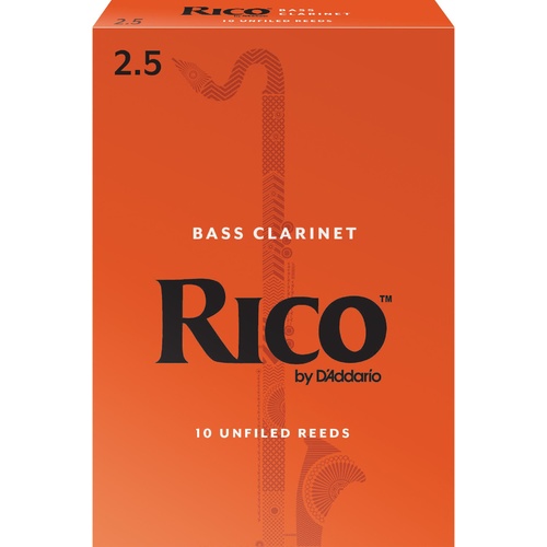 Rico Bass Clarinet Reeds, Strength 2.5, 10-pack