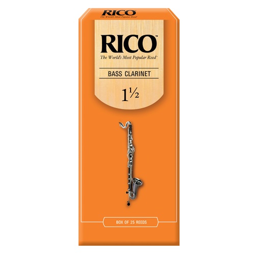 Rico Bass Clarinet Reeds, Strength 1.5, 25-pack