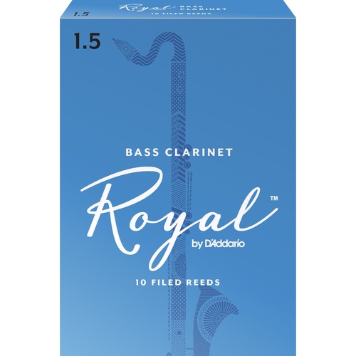 Rico Royal Bass Clarinet Reeds, Strength 1.5, 10-pack