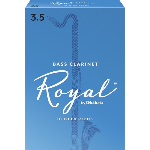 Rico Royal Bass Clarinet Reeds, Strength 3.5, 10-pack