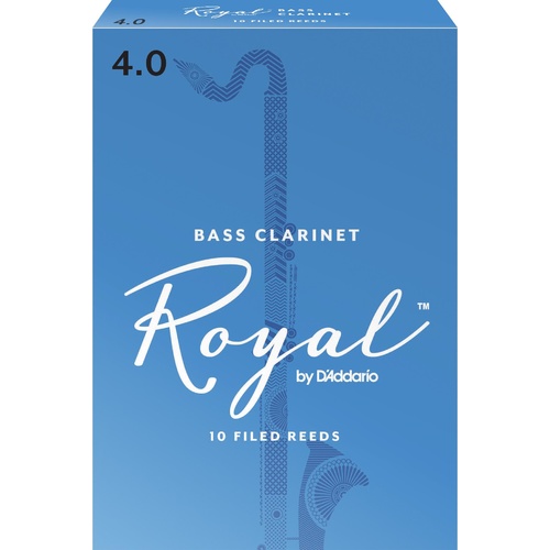Rico Royal Bass Clarinet Reeds, Strength 4.0, 10-pack
