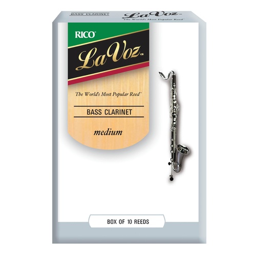 La Voz Bass Clarinet Reeds, Strength Medium, 10-pack