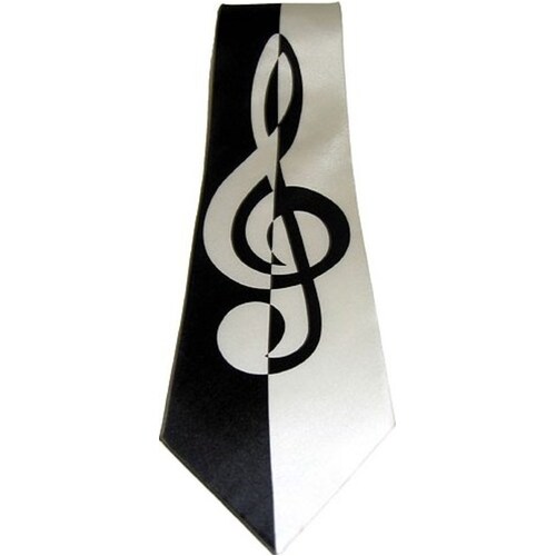 Silk Tie : Contemporary Treble Clef Design