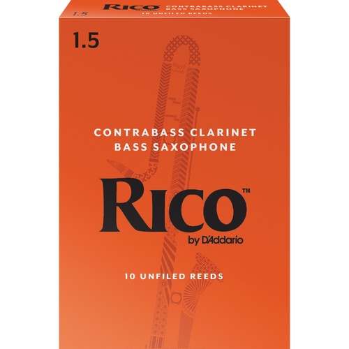 Rico Contrabass Clarinet Reeds, Strength 1.5, 10-pack
