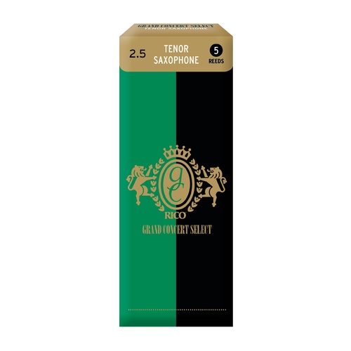 Rico Grand Concert Select Tenor Sax Reeds, Strength 2.5, 5-pack