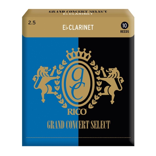Rico Grand Concert Select Eb Clarinet Reeds, Strength 2.5, 10-pack