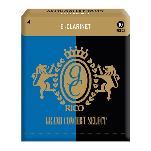 Rico Grand Concert Select Eb Clarinet Reeds, Strength 4.0, 10-pack