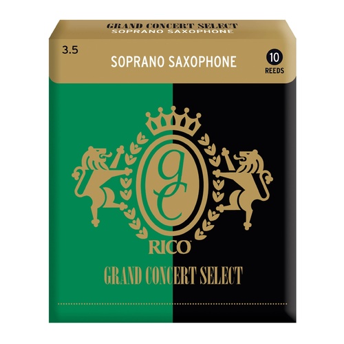 Rico Grand Concert Select Soprano Sax Reeds, Strength 3.5, 10-pack