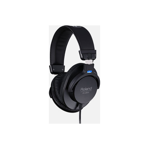 ROLAND RH-200 Monitor Headphones - Black, Curly Cord, Closed-Back Design for Studio Mixing, Comfortable for Long Sessions