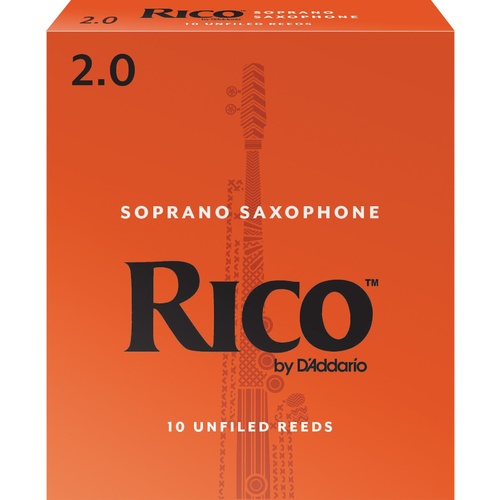 Rico Soprano Sax Reeds, Strength 2.0, 10-pack