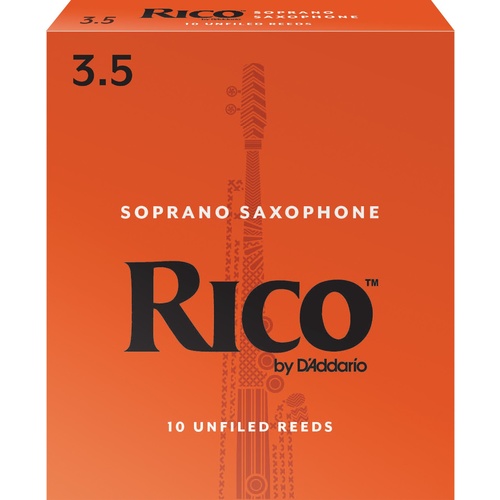 Rico Soprano Sax Reeds, Strength 3.5, 10-pack