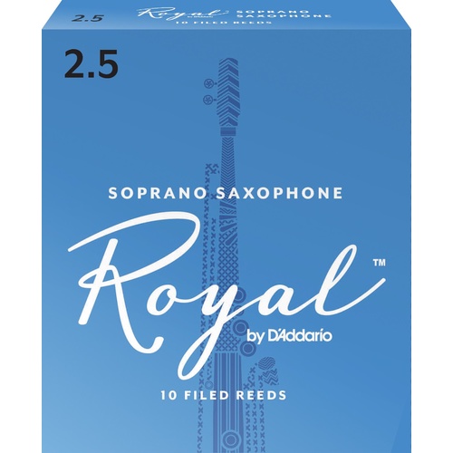 Rico Royal Soprano Sax Reeds, Strength 2.5, 10-pack
