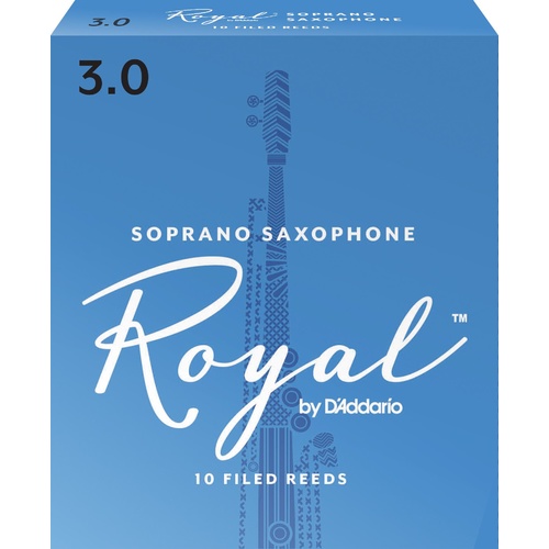 Rico Royal Soprano Sax Reeds, Strength 3.0, 10-pack