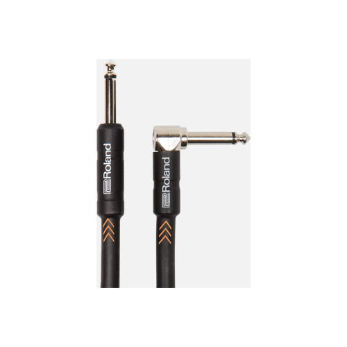 ROLAND RIC-B5A 5ft Instrument Cable - Black Series, Straight to Right-Angle 1/4-inch Connectors, Professional Performance