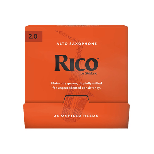 Rico by D'Addario Alto Saxophone Reeds B25 Strength 2.0 Unfiled