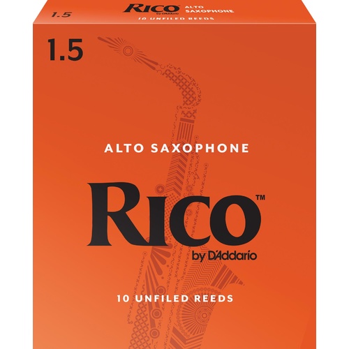 Rico Alto Sax Reeds, Strength 1.5, 10-pack