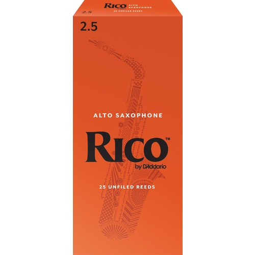 Rico Alto Sax Reeds, Strength 2.5, 25-pack