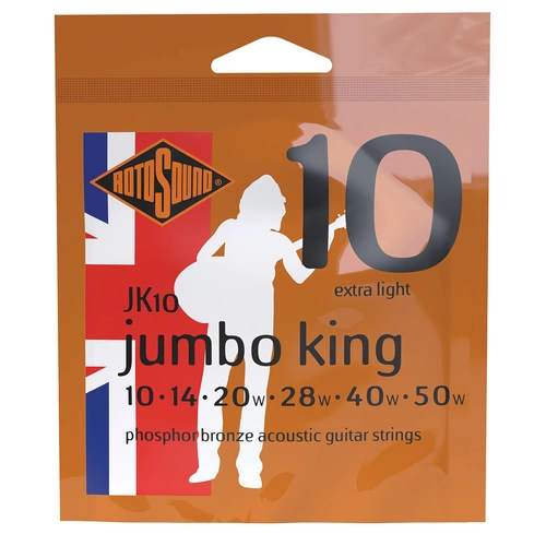Rotosound Jumbo King Phosphor Bronze Acoustic Guitar Strings 10-50 [RJK10]