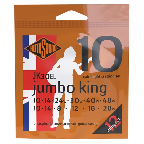 Rotosound Jumbo King 12 String Acoustic Guitar Strings Phosphor Bronze [RJK30EL]