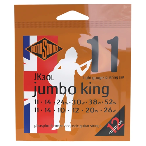 Rotosound Jumbo King 12 String Acoustic Guitar Strings Light [RJK30L]