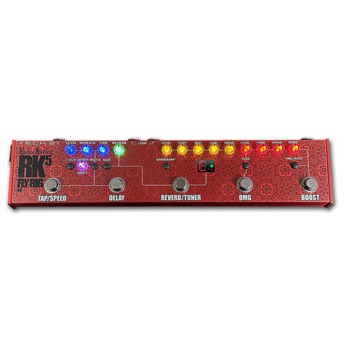 Tech 21 Richie Kotzen FlyRig 5 Version 3 RK5V3 Multi Effects Pedal with Overdrive, Reverb, Delay, and Built-in Speaker/Cab Sim
