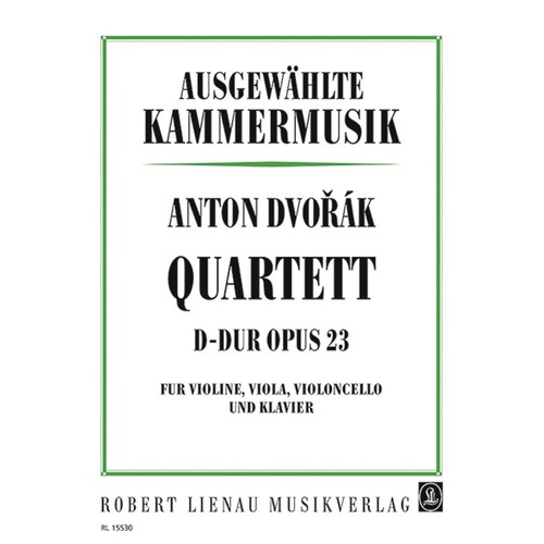 Dvorak - Quartet D Op 23 D Violin/Viola/Cello/Piano (Softcover Book)
