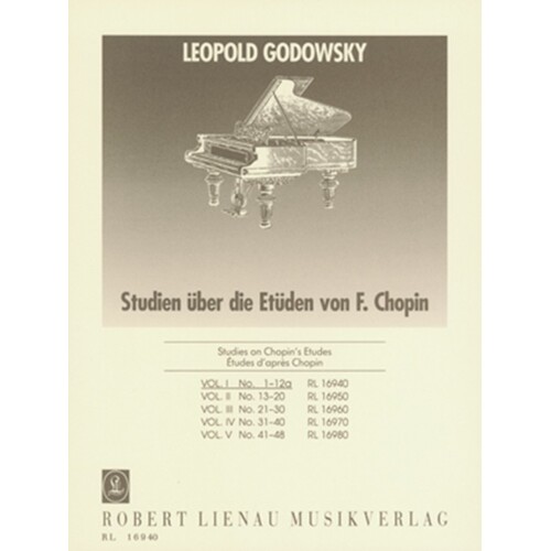 Godowsky - Studies On Chopin Etudes Book 1 No 1-12A (Softcover Book)