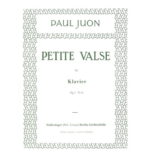 Juon - Petite Valse Op. 1/6 for Piano