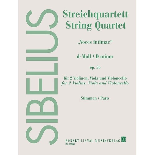 Sibelius - String Quartet D Min Op 56 Voces Intimae Parts (Set of Parts)