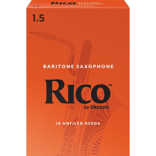 Rico Baritone Sax Reeds, Strength 1.5, 10-pack