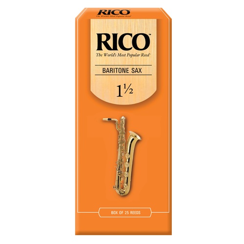 Rico Baritone Sax Reeds, Strength 1.5, 25-pack