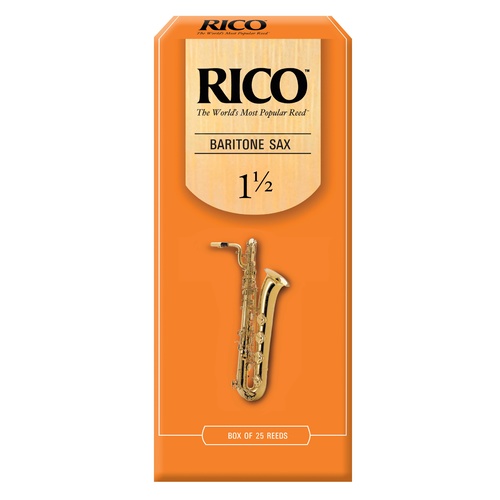 Rico Baritone Sax Reeds, Strength 1.5, 25-pack