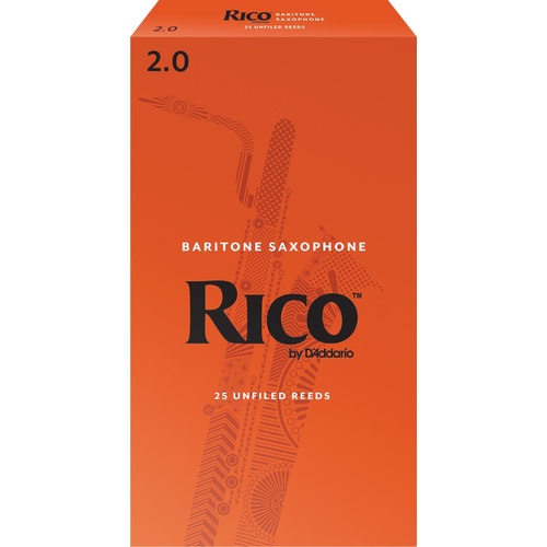 Rico Baritone Sax Reeds, Strength 2.0, 25-pack