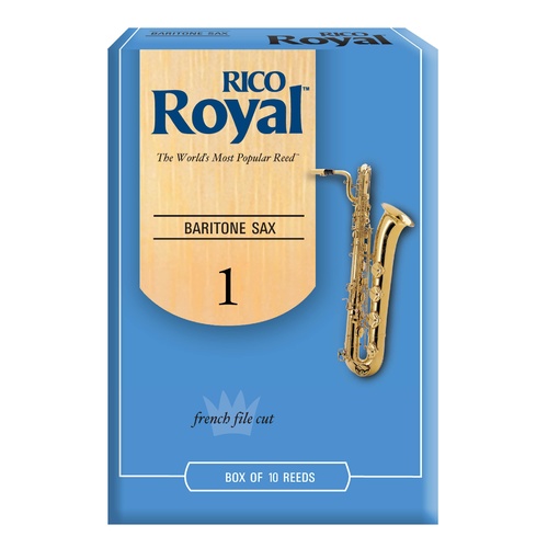 Rico Royal Baritone Sax Reeds, Strength 1.0, 10-pack