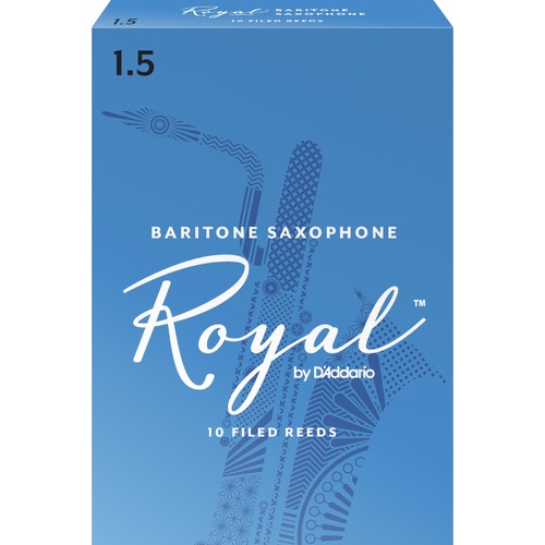 Rico Royal Baritone Sax Reeds, Strength 1.5, 10-pack