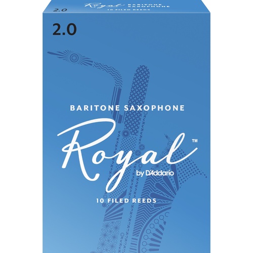 Rico Royal Baritone Sax Reeds, Strength 2.0, 10-pack